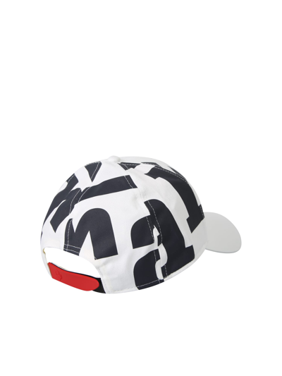 Ferrari Logo-plaque Graphic-print Cotton Baseball Cap In White