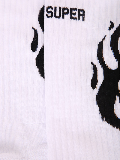Shop Vision Of Super Flame-print Socks In White