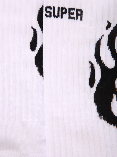 Vision Of Super Flame-print Socks In White