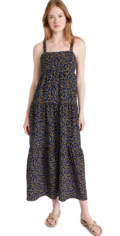 Shop Moon River Maxi Dress In Navy Multi