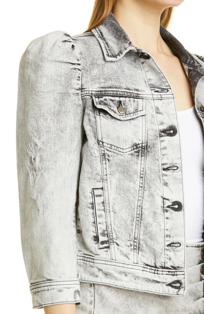 Shop Retroféte Ada Denim Jacket In Light Acid Grey