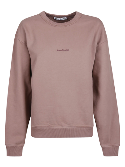 Shop Acne Studios Round Neck Sweatshirt In Blush Pink