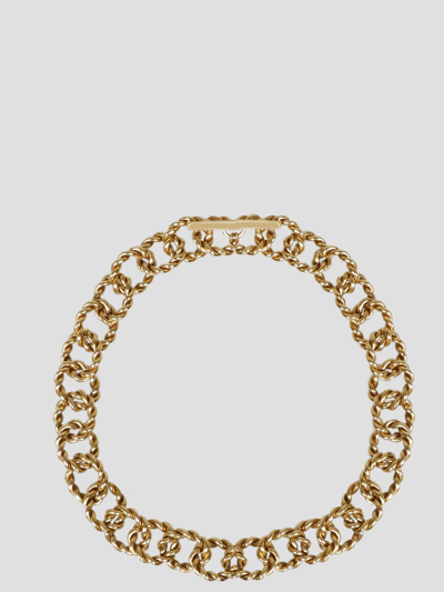 Shop Saint Laurent Choker Twist Ring In Metallic