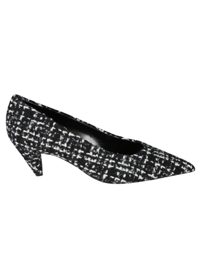 Shop Saint Laurent Vivi 55 Pierrot Pumps In Nero/bianco