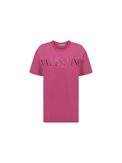 Shop Valentino T-shirt In Eclectic Pink