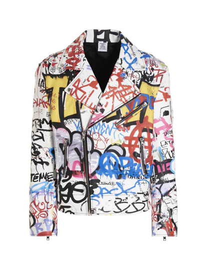 Shop Vetements Graffiti Jacket In Multicolor