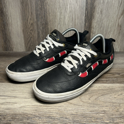 Pre-owned Vans Kyle Walker Pro Skate Shoes Red Black White Snake Skin  Leather Mens Size 9 | ModeSens