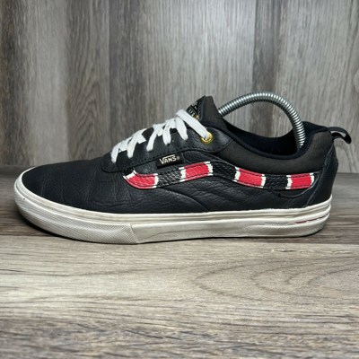 Pre owned Vans Kyle Walker Pro Skate Shoes Red Black White Snake Skin Leather Mens Size 9 ModeSens