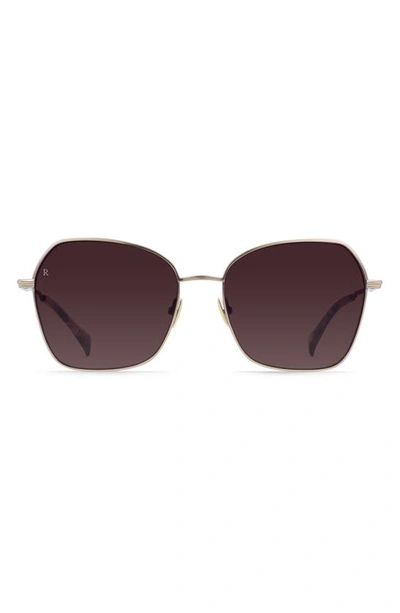Raen Zhana 57mm Tinted Aviator Sunglasses In Satin Rose Gold / Solaris