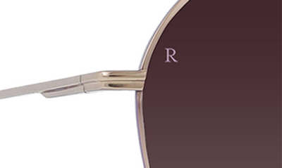 Raen Zhana 57mm Tinted Aviator Sunglasses In Satin Rose Gold / Solaris