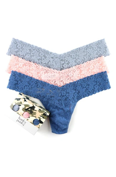 Shop Hanky Panky Assorted 3-pack Low Rise Thongs In Sarg/ Rspk/ Stcb