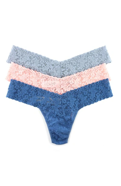 Shop Hanky Panky Assorted 3-pack Low Rise Thongs In Sarg/ Rspk/ Stcb