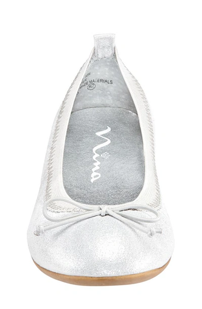 Shop Nina Esther Ballet Flat In Silver Shimmer