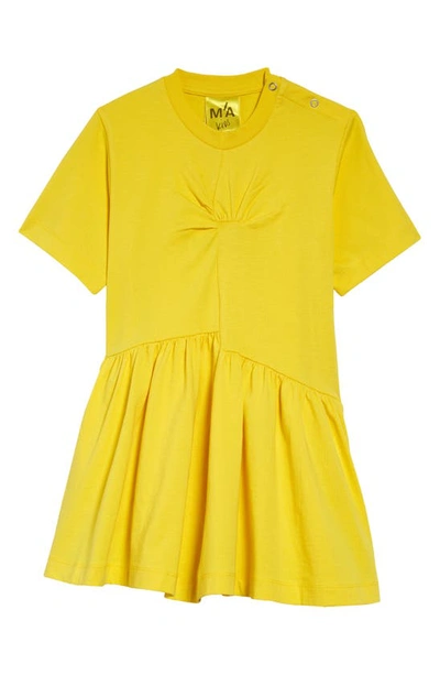 Shop Marques' Almeida Marques ' Almeida Kids' Gathered Jersey T-shirt Dress In Yellow