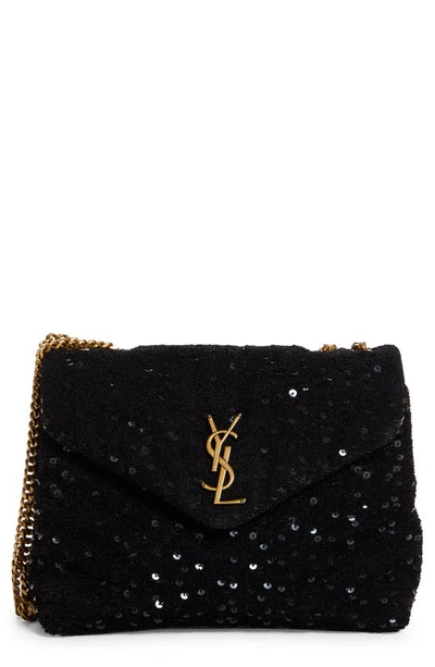 Saint Laurent Small Loulou Chain Bag in Nero