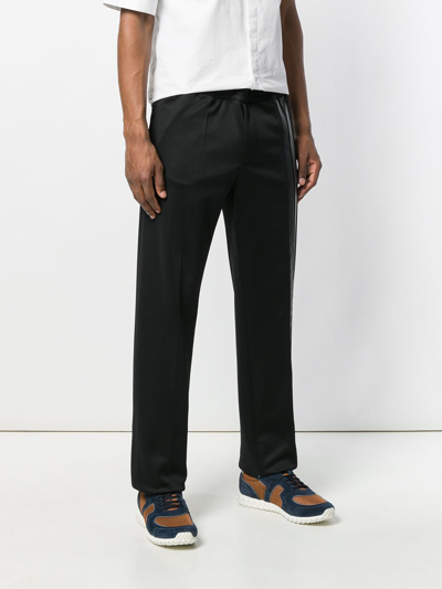 Shop Valentino Side Stripe Track Pants In Black