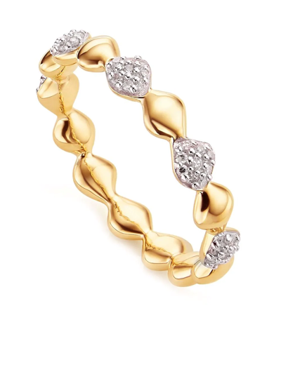 Shop Monica Vinader Nura Teardrop Mixed Eternity Diamond Ring In Gold