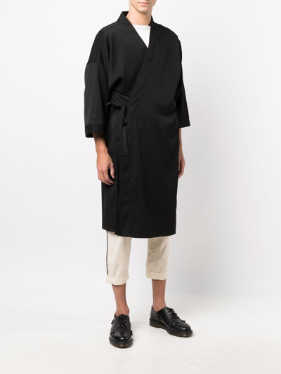 Shop Alchemy Midi Wrap Coat In Black