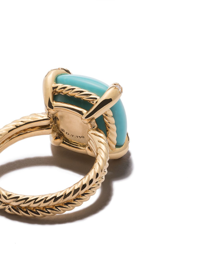 David Yurman Women's Châtelaine Ring With Turquoise & Diamonds In 18k Yellow Gold In 88dtqdi