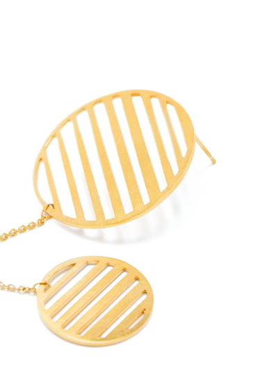 Shop Hsu Jewellery Flowing Double-circle Earrings In Gold