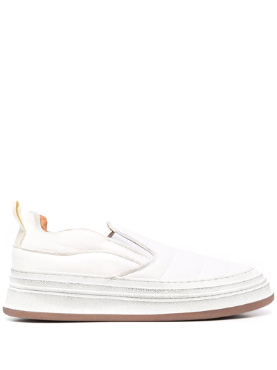Shop Buttero Panelled Leather Slip-on Sneakers In White