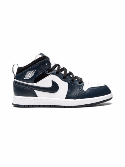 Shop Jordan 1 Mid "armory Navy" Sneakers In Blue