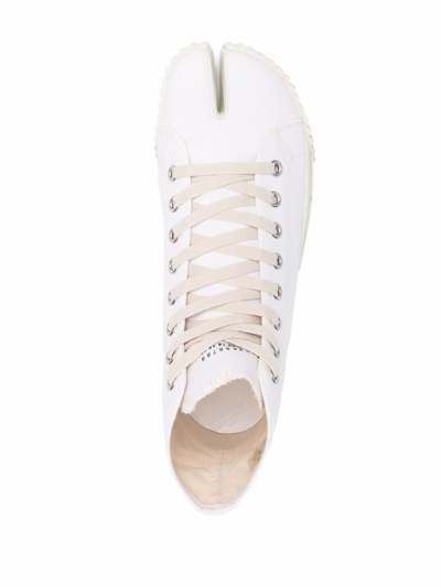 Shop Maison Margiela Tabi High-top Sneakers In White