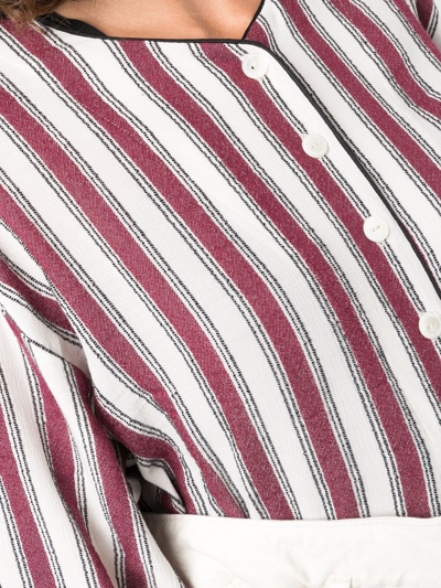 Shop Les Coyotes De Paris Striped Long-sleeve Shirt In Rot