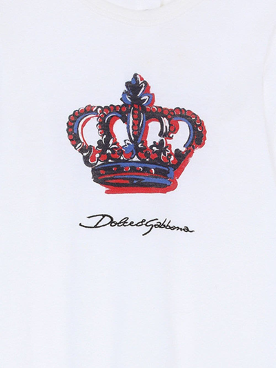 Shop Dolce & Gabbana Dg Crown-print Babygrow Set In White