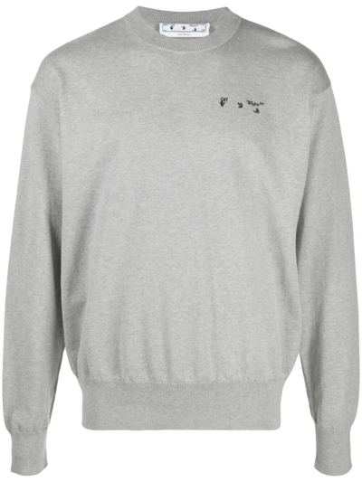 Shop Off-white Logo-print Sweatshirt In Grey