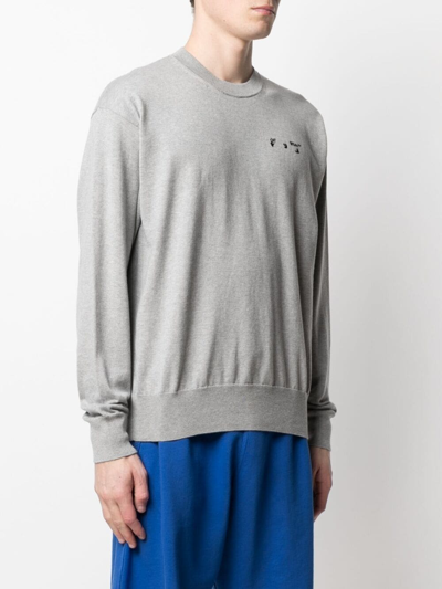 Shop Off-white Logo-print Sweatshirt In Grey