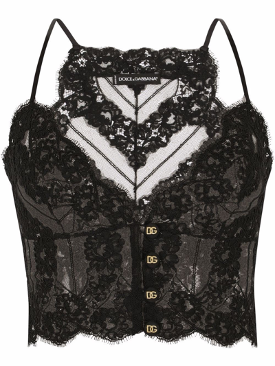 Shop Dolce & Gabbana Bra With Corset In Black