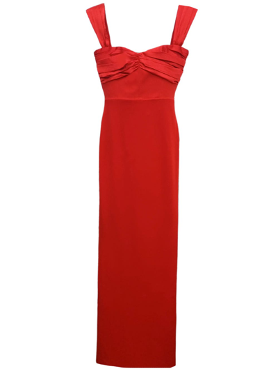 Shop Solace London Red Calluna Long Bustier Dress