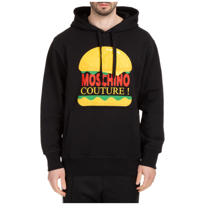 Shop Moschino Men's Hoodie Sweatshirt Sweat  Hamburger In Black