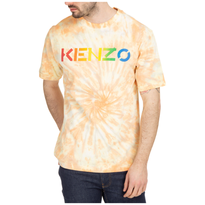 Shop Kenzo Men's Short Sleeve T-shirt Crew Neckline Jumper  Logo In White