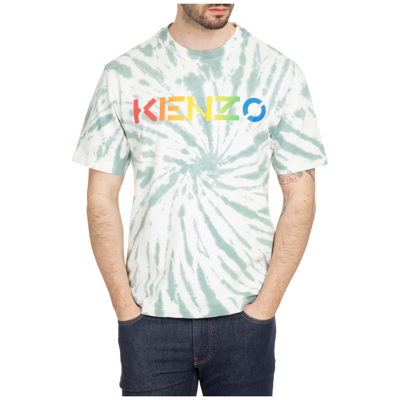 Shop Kenzo Men's Short Sleeve T-shirt Crew Neckline Jumper  Logo In White