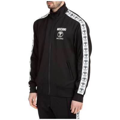 Shop Moschino Men's Sweatshirt With Zip Sweat  Double Question Mark In Black