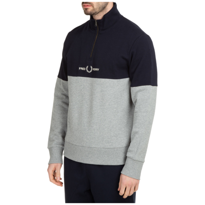 Shop Fred Perry Men's Sweatshirt With Zip Sweat In Grey