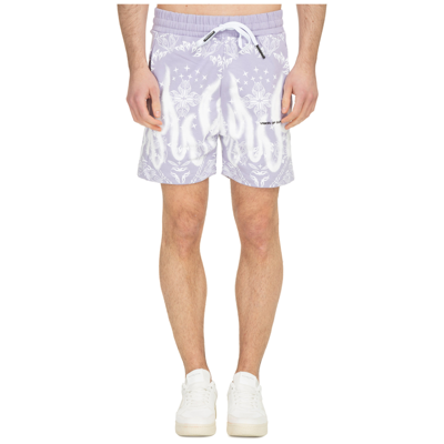 Shop Vision Of Super Men's Shorts Bermuda  Bandana In Purple