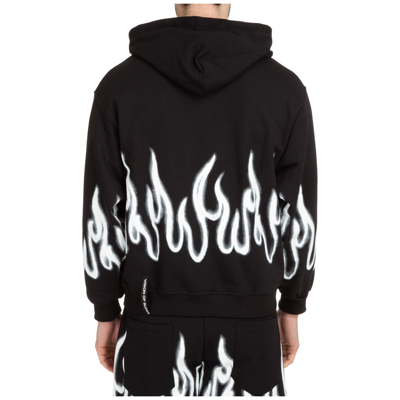 Shop Vision Of Super Men's Hoodie Sweatshirt Sweat  Spray Flames In Black