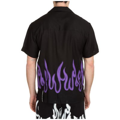 Shop Vision Of Super Men's Short Sleeve Shirt  T-shirt  Spray Flames In Black