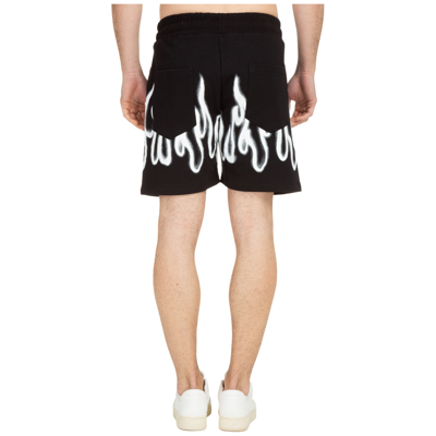 Vision Of Super Black Shorts With White Spray Flames In Black