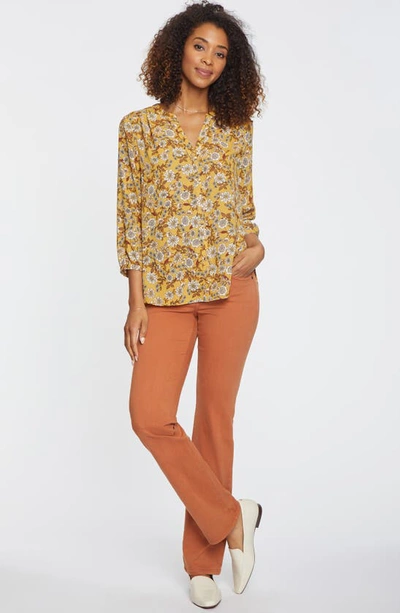 Shop Nydj High/low Crepe Blouse In Eastford Blossoms