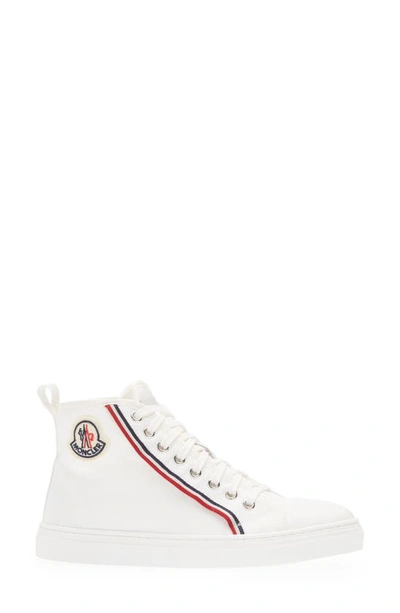 Shop Moncler Kids' Anyse Ii Canvas High Top Sneaker In White