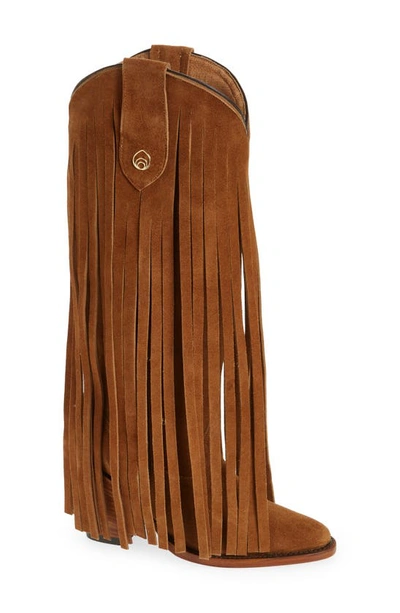 Shop Brother Vellies Atlas Fringe Western Boot In Brown