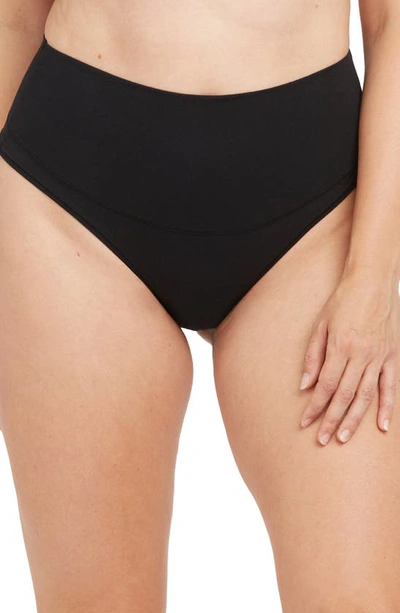 Shop Spanx Comfort Thong In Very Black