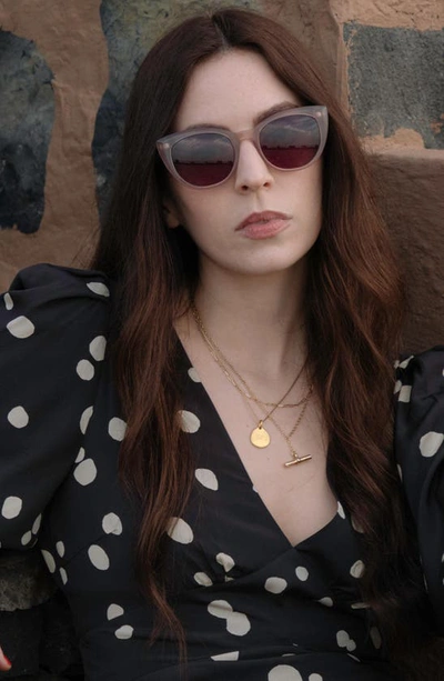 Shop Gemma Styles Heart Of Glass 52mm Cat Eye Sunglasses In Thistle