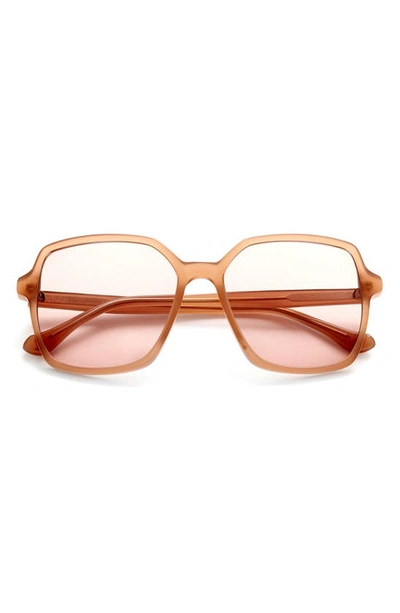 Shop Gemma Styles Lake Shore Drive 55mm Rectangle Sunglasses In Fawn
