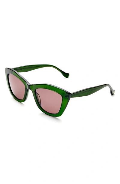 Shop Gemma Styles Casanova 51mm Rectangle Sunglasses In Emerald