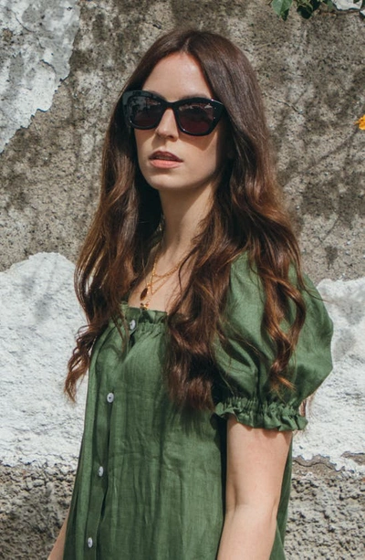 Shop Gemma Styles Casanova 51mm Rectangle Sunglasses In Carbon